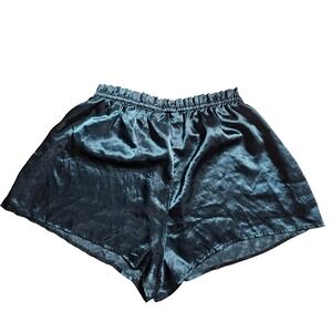 Vintage Victoria's Secret Gold Label Emerald Green Satin Pajama Shorts M Boudoir